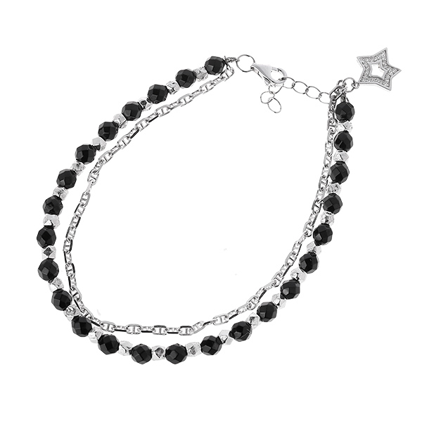 

Серебряный браслет Sandara Ice с ониксом SJB045