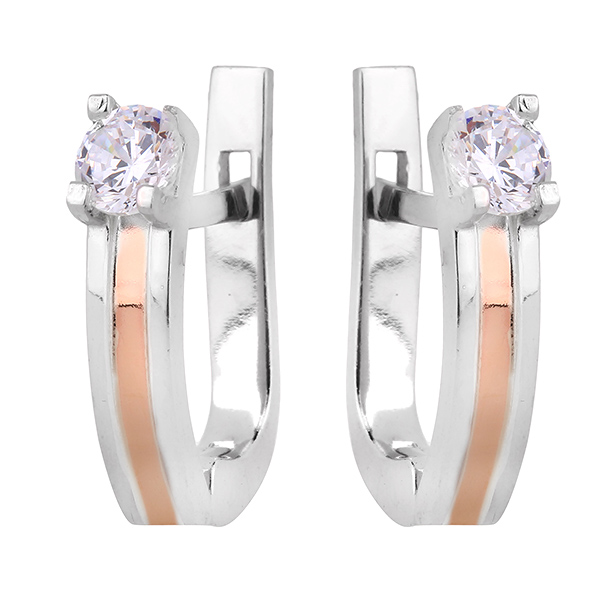 

Серебряные серьги с фианитом UKE399