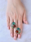 Серебряные серьги с хризопразом