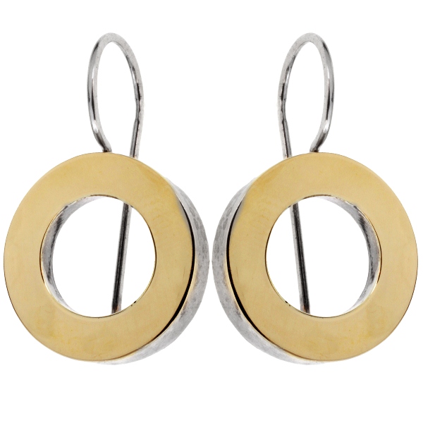 Серебряные серьги Yaffo с золотом