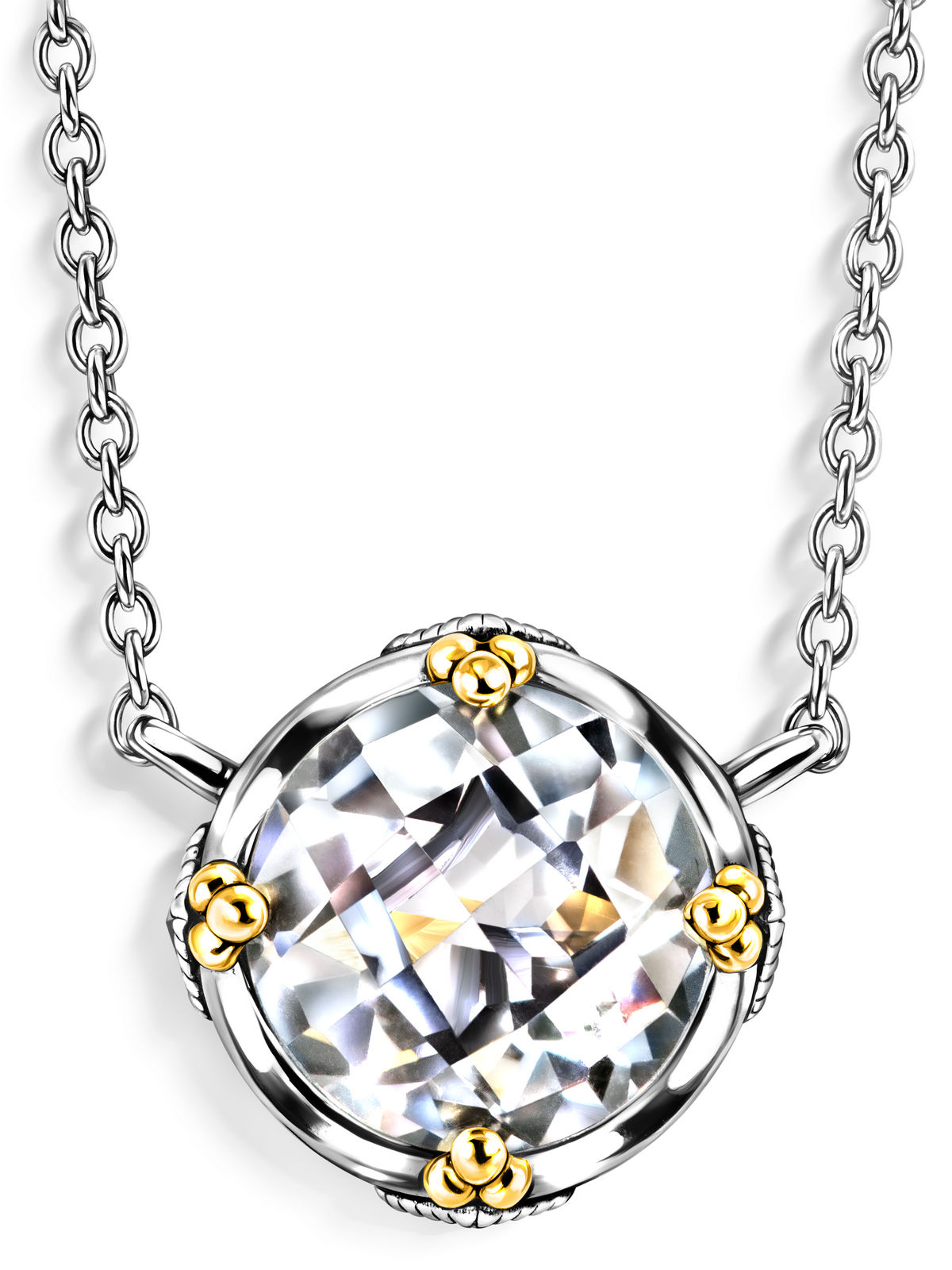 Серебряное колье ALEXANDRE VASSILIEV с горным хрусталем, марказитами Swarovski и позолотой