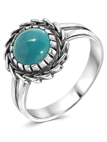 Серебряное кольцо ETERI с хризоколлой