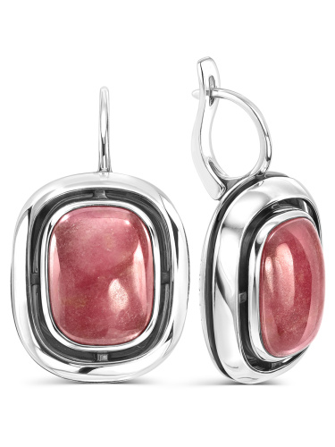 Серебряные серьги ETERI с родонитом