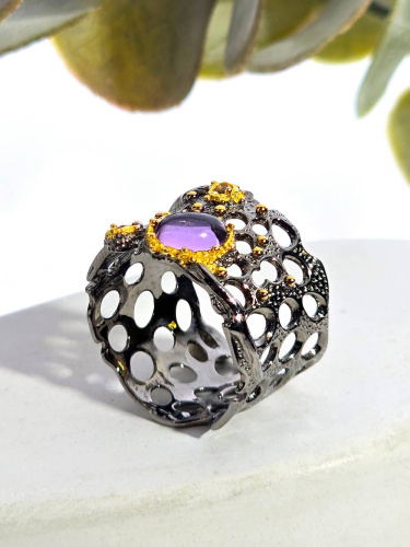 Серебряное кольцо с аметистом