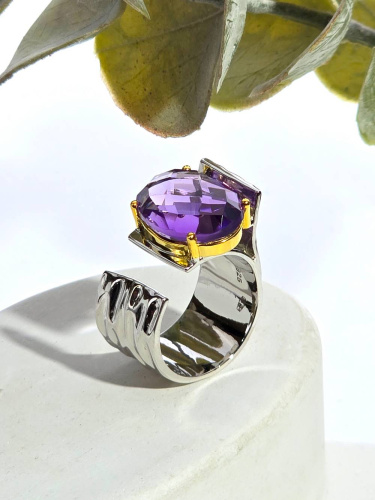 Серебряное кольцо с аметистом