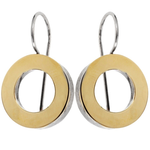 Серебряные серьги Yaffo с золотом