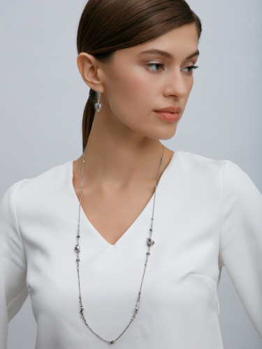 Серебряное колье ALEXANDRE VASSILIEV с гранатами и марказитами Swarovski