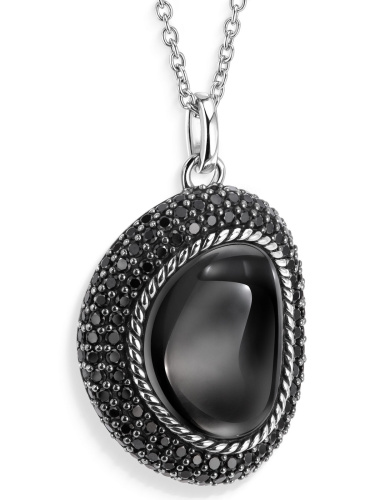 Кулон на цепи ALEXANDRE VASSILIEV с черным ониксом и шпинелью