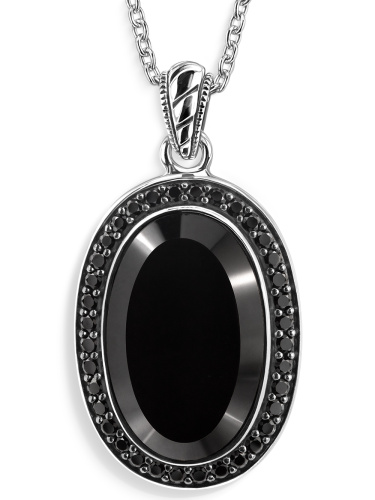 Кулон на цепи ALEXANDRE VASSILIEV с черным ониксом и шпинелью