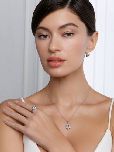 Серебряное кольцо ALEXANDRE VASSILIEV с фианитами и марказитами Swarovski